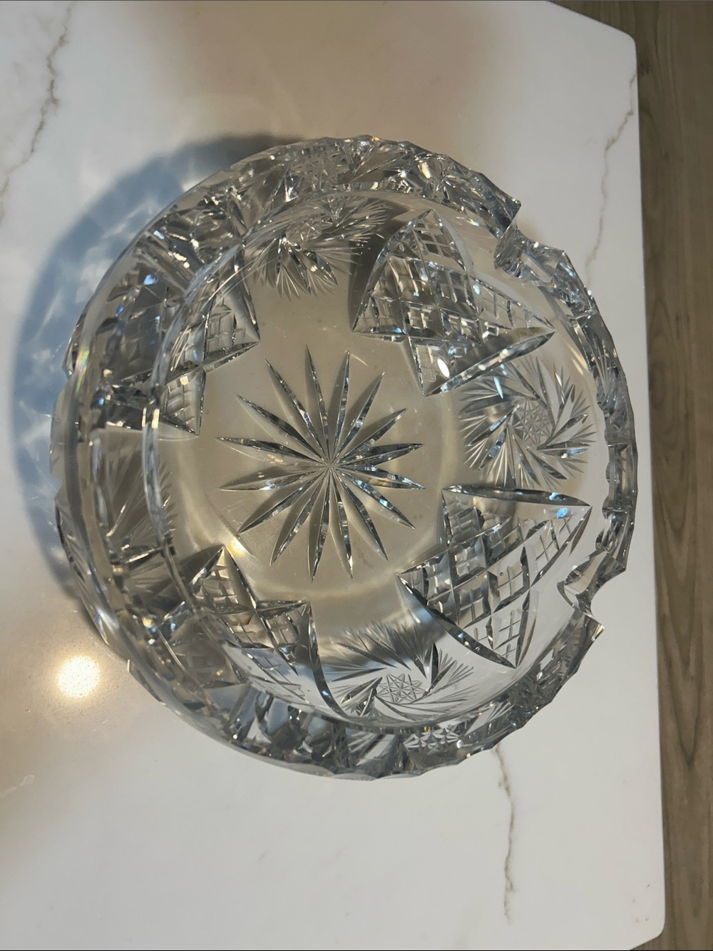 Cut Crystal Decorative Bowl - Clear Glass